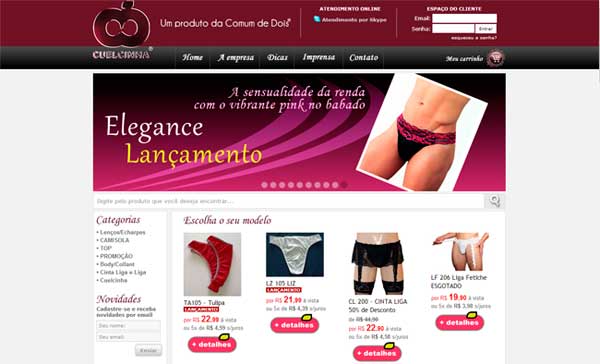 Cuelcinha.com.br é um exemplo de Loja virtual brasileira que aposta neste nicho - E-commerce Gay – O poder GLBT no comércio eletrônico