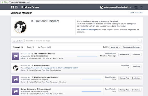 Facebook inicia o lançamento do Business Manager.